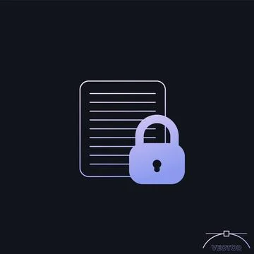 Document protection, security icon with a gradient Stock Illustration