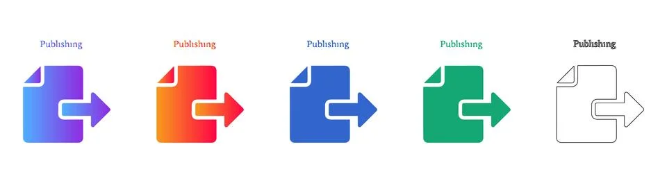 Document Publishing and Export Icons Stock Illustration