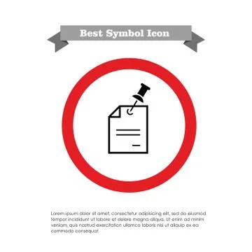 Document with pushpin 스톡 일러스트