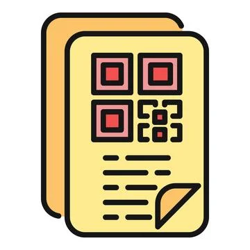 Document with qr code displaying digital information Stock-Illustration
