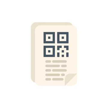 Document with qr code displaying encrypted information Stock Illustration