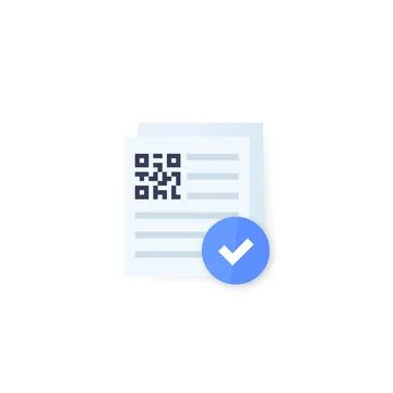 Document with qr code icon, vector design Stock Illustration