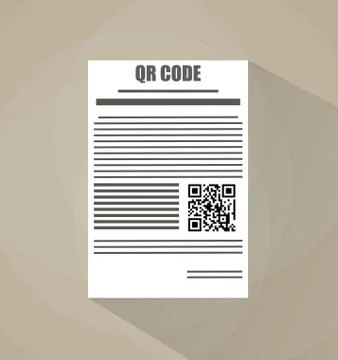 Document with Qr code Illustrazione stock