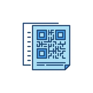 Document with QR Code vector concept colored icon Illustrazione stock