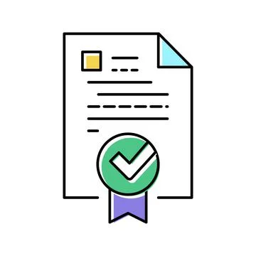 Document quality color icon vector illustration Stock Illustration