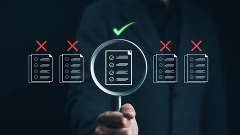 Document quality control concept. Stock Photos