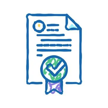 Document quality icon doodle illustration 스톡 일러스트