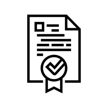 Document quality line icon vector illustration Stock Illustration
