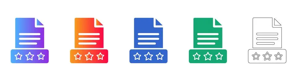 Document Quality Rating Icons Set 스톡 일러스트