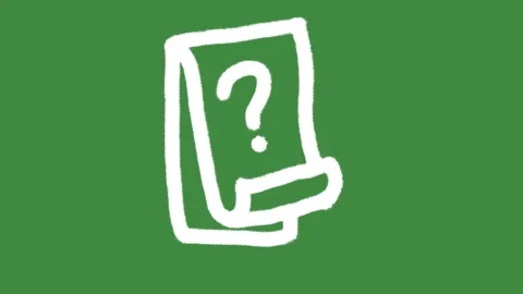 Document question mark hand-drawn cartoon graphic with chalk outline paper sheet Stock Footage 339011688
