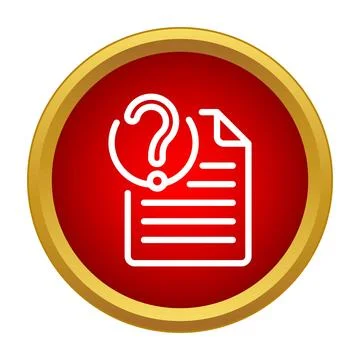 Document with question mark icon representing help and support Stock Illustration