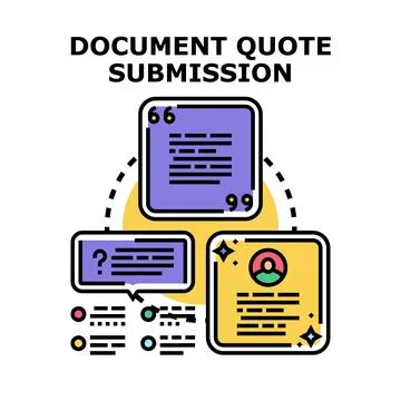 Document quote submission pricing process concept Stock Illustration