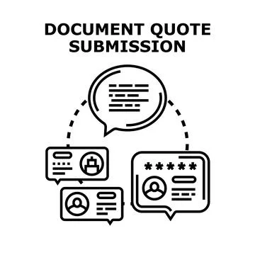 Document quote submission process for online user engagement Stock Illustration