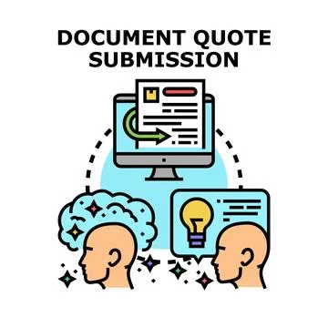 Document quote submission thinking and idea generation Stock-Illustration