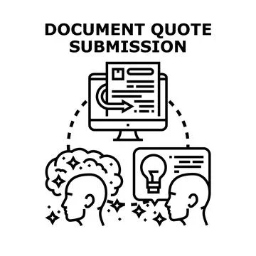 Document quote submission thinking and idea generation 库存插图