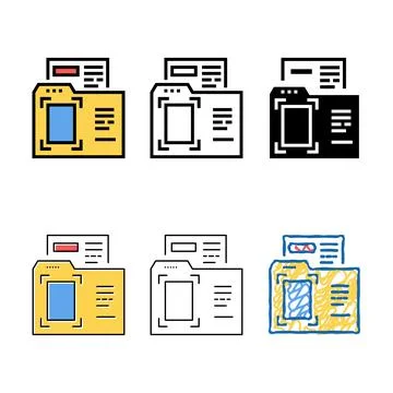 Document in range folder color icon vector Stock Illustration