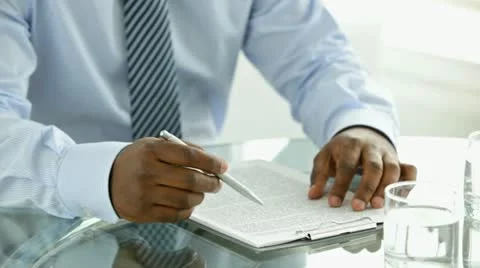 Document reading Stock Footage
