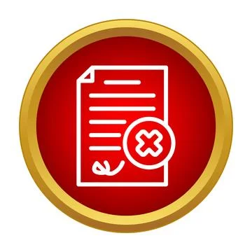 Document with red cross mark icon イラスト素材