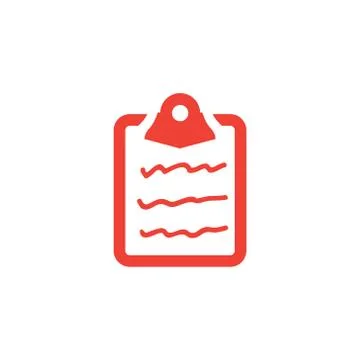 Document Red Icon On White Background. Red Flat Style Vector Illustration Stock Illustration
