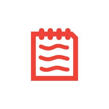 Document Red Icon On White Background. Red Flat Style Vector Illustration Stock Illustration
