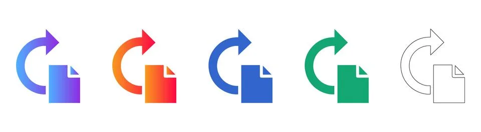 Document Refresh and File Update Icons Stock Illustration
