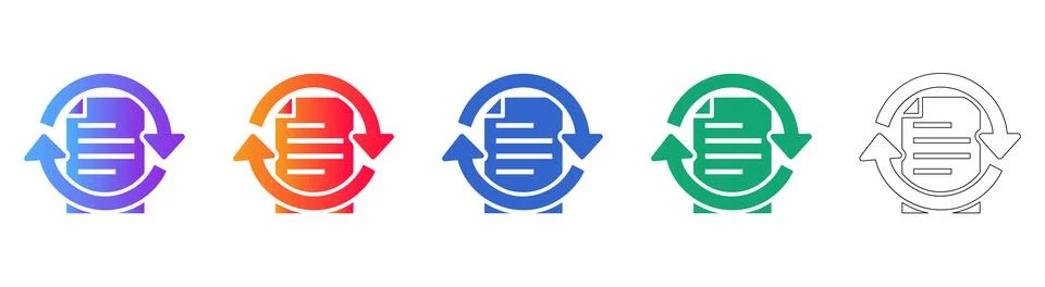 Document Refresh and Sync Icons Stockillustratie