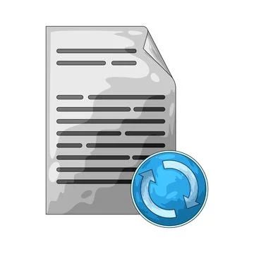 Document with refresh arrows illustration Stock Illustration