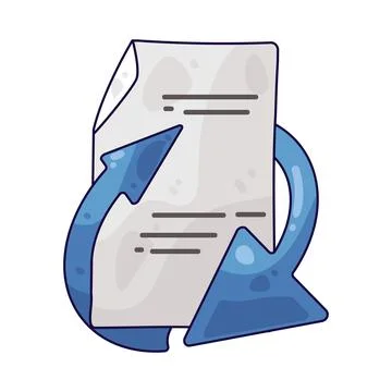 Document with refresh arrows illustration Stock Illustration