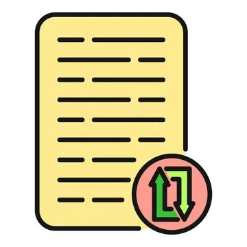 Document with refresh synchronization arrows icon Illustrazione stock