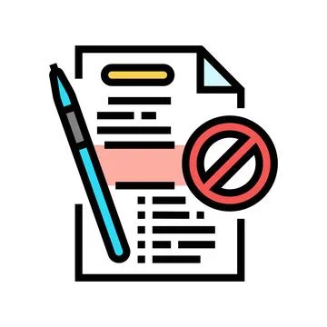 Document reject color icon vector illustration Stock Illustration