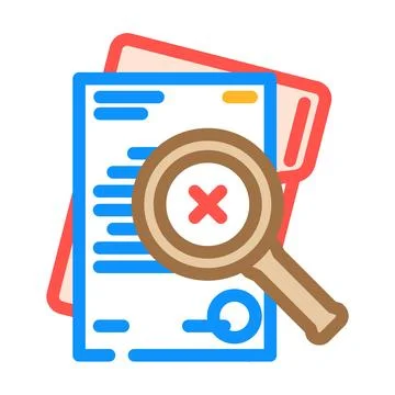 Document reject color icon vector illustration 库存插图