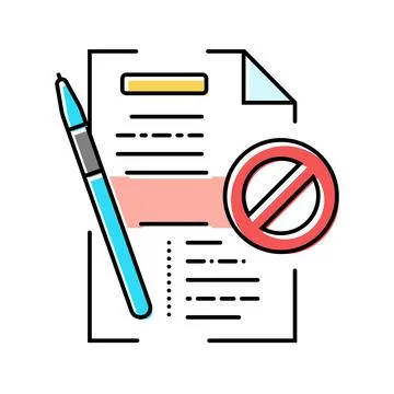 Document reject color icon vector illustration Stockillustratie