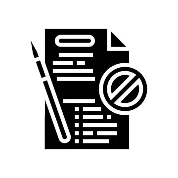 Document reject glyph icon vector illustration イラスト素材
