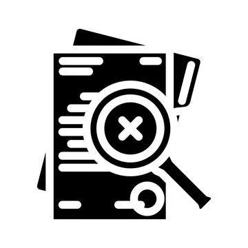 Document reject glyph icon vector illustration 스톡 일러스트