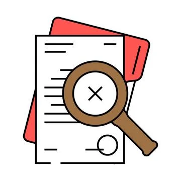 Document reject icon color illustration 스톡 일러스트