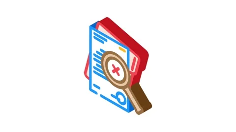 Document reject isometric icon animation Stock Footage 327292119