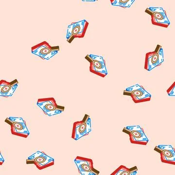 Document reject isometric icon seamless pattern 스톡 일러스트