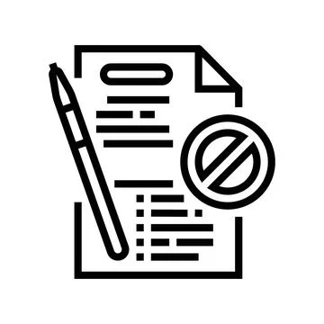Document reject line icon vector illustration Stock Illustration