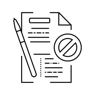 Document reject line icon vector illustration イラスト素材