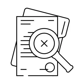 Document reject line icon vector illustration Stock Illustration