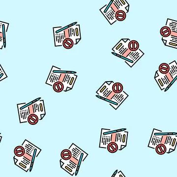Document reject vector seamless pattern イラスト素材