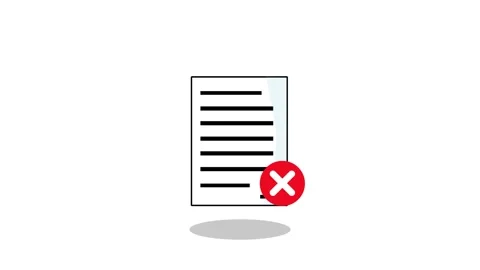 Document rejected animated document with red cross isolated 4k Stock Footage 325039630