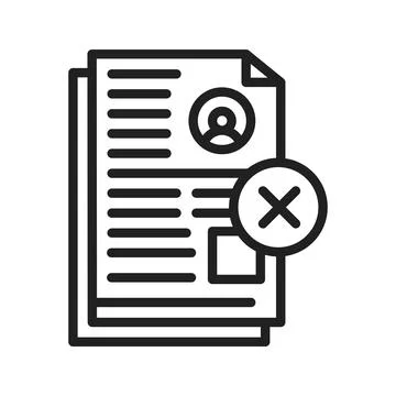 Document Rejected Icon Image. Stock Illustration