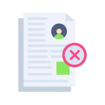 Document Rejected Icon Image. Stock Illustration