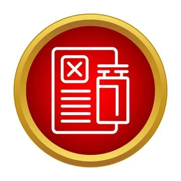 Document with rejected status icon in red circle 스톡 일러스트