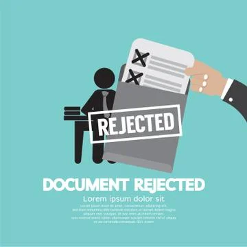 Document Rejected Vector Illustration Stock Illustration