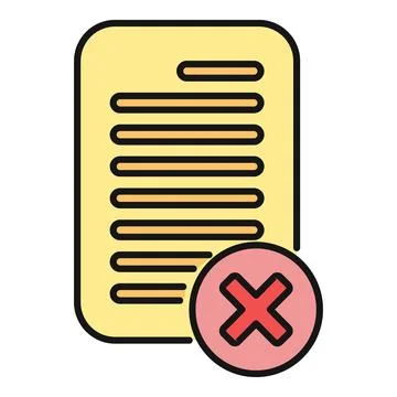 Document rejecting icon showing file cancellation イラスト素材
