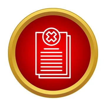 Document rejection icon showing denied application file Stock Illustration