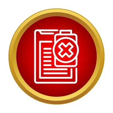 Document report file with cross error icon 스톡 일러스트