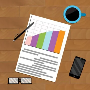Document report file on wooden table Stock Illustration